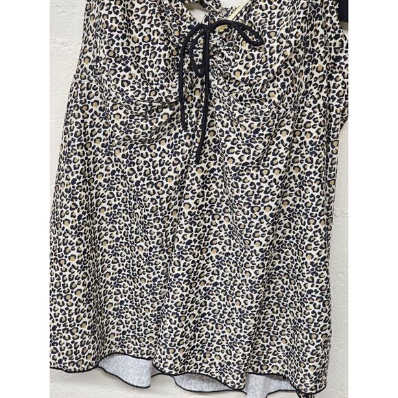 Womens Plus Size Swimsuit Sz 24 Two Piece Bathing Suit Shorts Cheetah Tankini - Picture 15 of 15